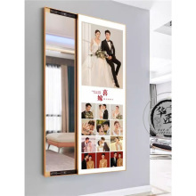 来图新款装饰画镜子二合一婚纱照穿衣镜家用高档结婚照片推拉镜子