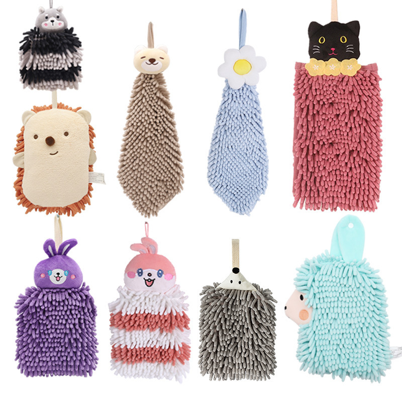 Hanging Cartoon Animal Chenille Hand Towel Kanglaiwu Children's Household Kitchen Absorbent Hand Towel