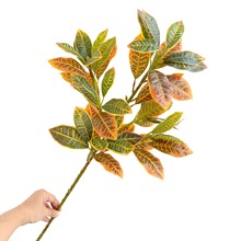 仿真洒金榕 海桐叶招财叶变色木假绿叶花艺造景植物墙装饰小把束