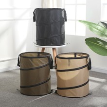 户外露营 帐篷内可用便携式带夹子垃圾桶 可折叠园林桶落叶桶