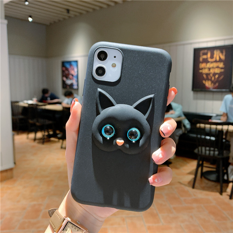 Coque De Protection Pour Iphone En Cuir Motif Chat Créatif_voghion.com