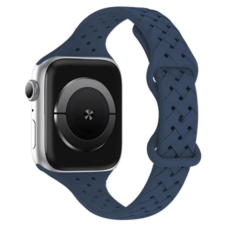 xDfind Butterfly Buckle trenzado correa estrecha de silicona para Apple Watch 42 / 44 / 45 / 46 / 49mm / Ap