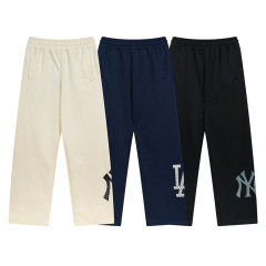 25s韩系MLB潮牌秋季新款老花印花LOGO运动休闲时尚男女情侣款卫裤