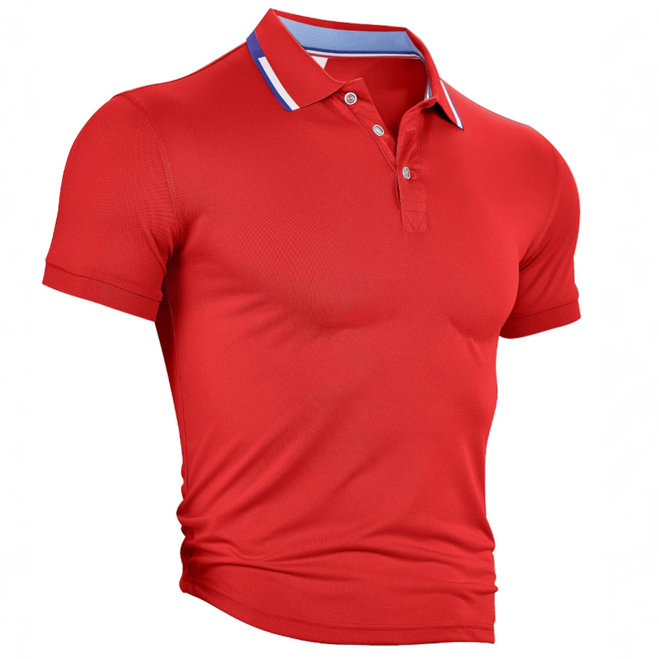 Europa y Estados Unidos transfronterizos hombres camisas de polo de manga corta Amazon de verano deportivo casual de color sólido con solapa de secado rápido camisa de polo