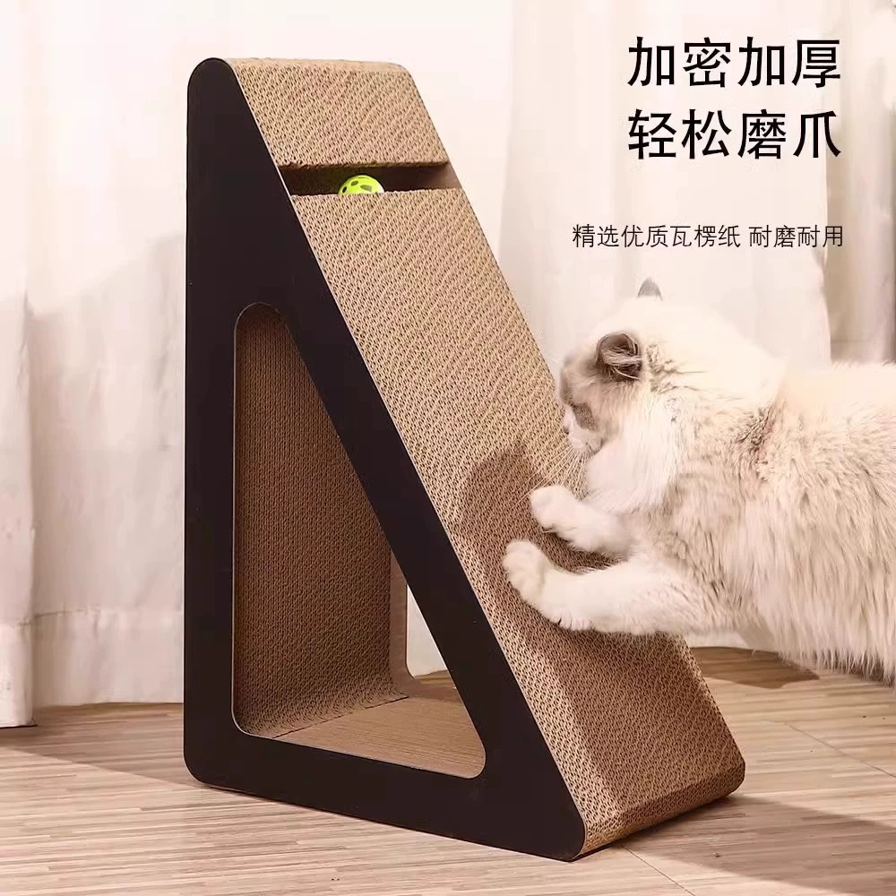 Tablero de agarre para gatos, resistente al desgaste y sin caspa, juguete para gatos, auto-apagado, triángulo vertical, tablero de garra de gato, nido para gatos, sofá anti-agarre para gatos