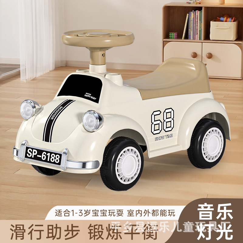Sliding para niños, música, iluminación, bicicleta de equilibrio de cuatro ruedas, patinete, polea anti-vuelco para bebés de 1 a 6 años