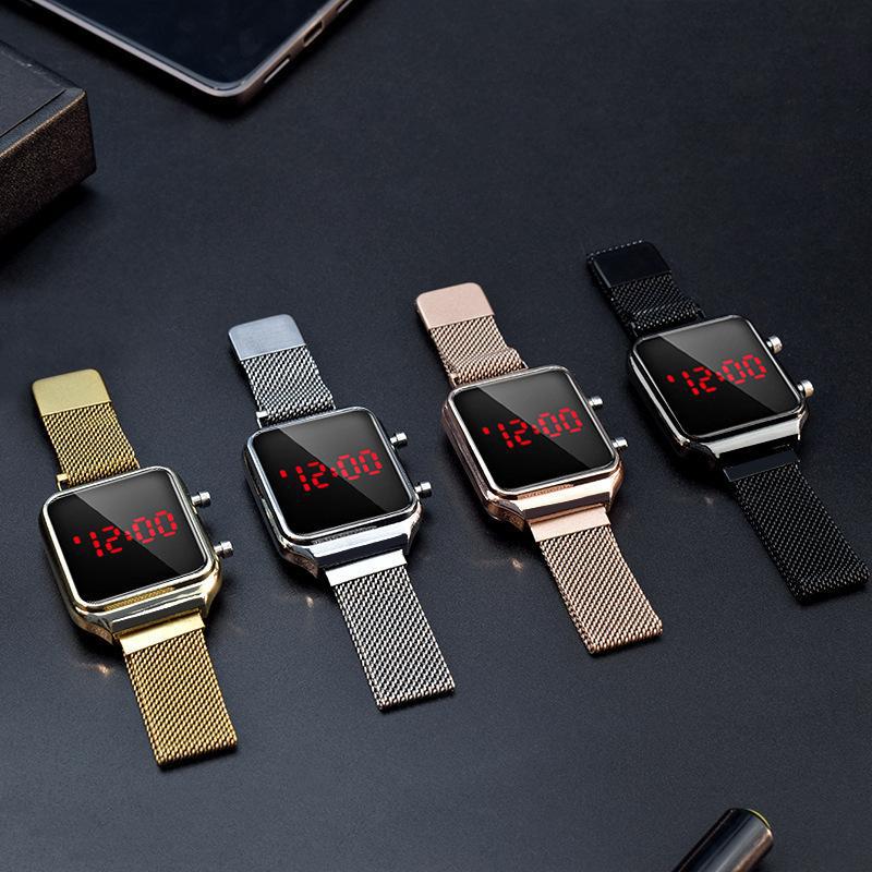 Comercio exterior caliente nueva moda estudiante deportes reloj TikTok LED aleación con imán hebilla Apple reloj electrónico