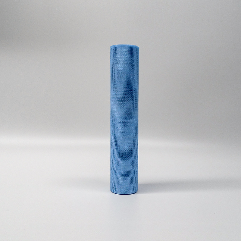 直供高吸水蓝色网孔无纺布 粘胶涤纶低掉屑高吸水蓝色网孔无纺布