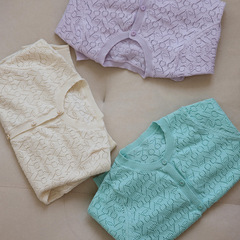 北歐女童寶寶夏季薄款純色針織空調衫防曬外套純棉上衣高檔洋氣