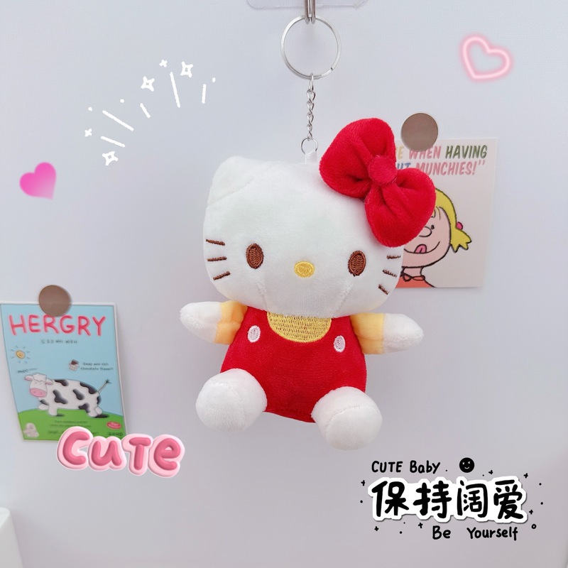 かわいいクラシックケイト猫キーホルダーペンダントクリエイティブぬいぐるみガールハート kt 猫スクールバッグ小さなペンダント人形マシン|undefined