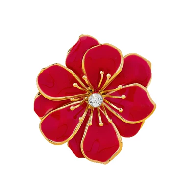 Feel, Diamond-Encrusted Camellia Pin, Elegant | Yaxa sancaqları