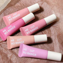 HERORANGE单色液体腮红空气感轻薄通透显色持久低饱和高明度胭脂