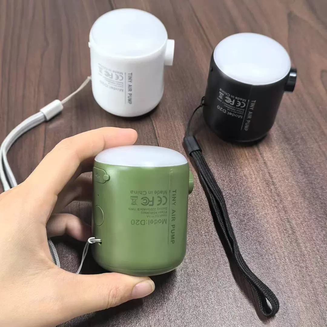 跨境电动无线充气泵户外打气筒气床沙发泳池帐篷多功能气泵野营灯