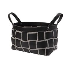 現代の軽い豪華な皮革は手でかごの高級な汚いかごの客間の家庭用の収納かごの装飾を編みます。