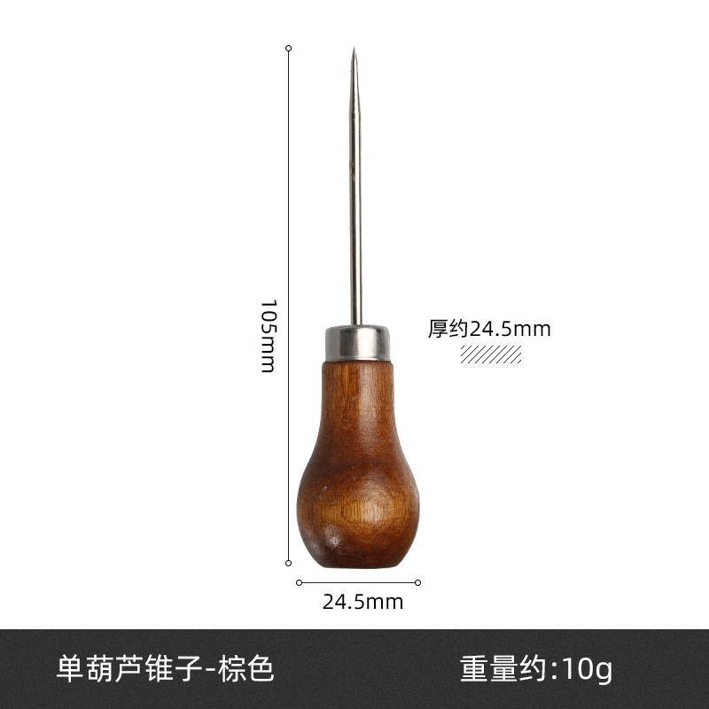 Nuevas herramientas de costura de cuero forma de calabaza mango de madera puncher herramientas hechas a mano en stock al por mayor