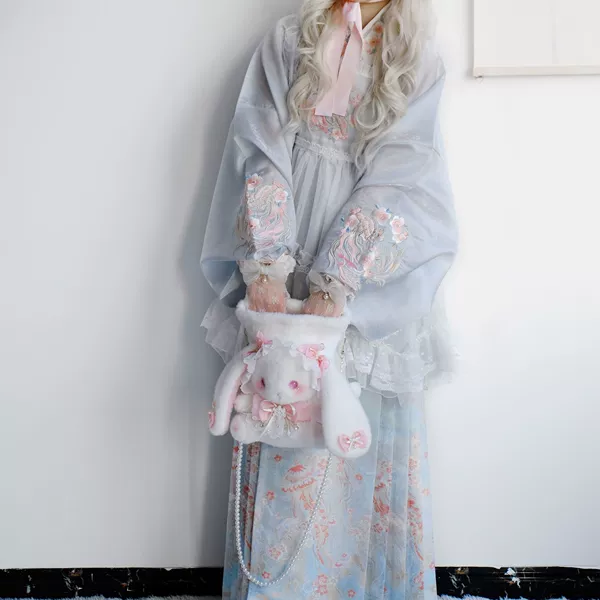 Blue top + blue horse skirt + overskirt