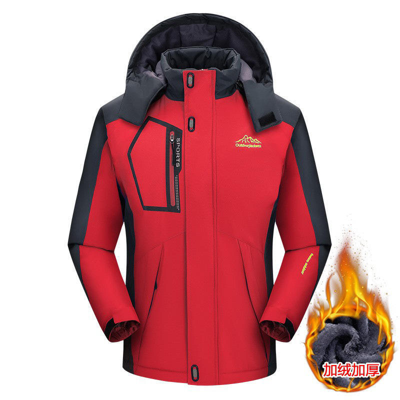 Chaqueta cortavientos deportiva de gran tamaño para hombre, impermeable, cortavientos y cálida para otoño e invierno, chaqueta holgada de forro polar para hombre.