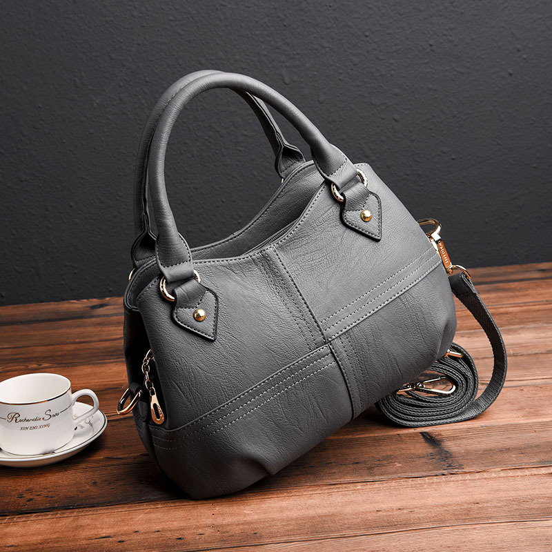Elegant Women’s Handle Bag Casual Textured Soft Leather Handbag_voghion.com
