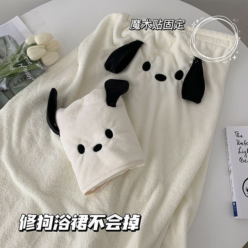 Cartoon Parchapa dog towel bath towel wholesale thickened absorbent hair-free big ear dog ladies bath skirt dry hair cap foreign trade