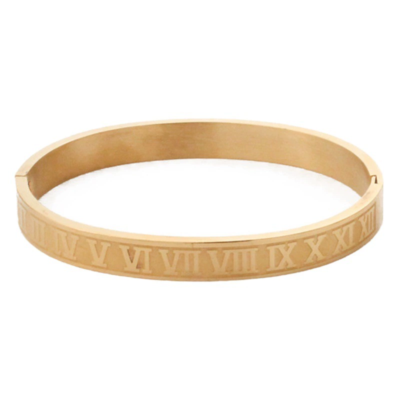 Трансграничный горячий браслет из нержавеющей стали с римскими цифрами и буквами Европейский и Американский панк-тренд титановая стальная пара соответствующий браслет