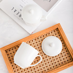 批发陶瓷茶水杯陶瓷会议礼品盖杯办公酒店宾馆客房马克水杯会议杯