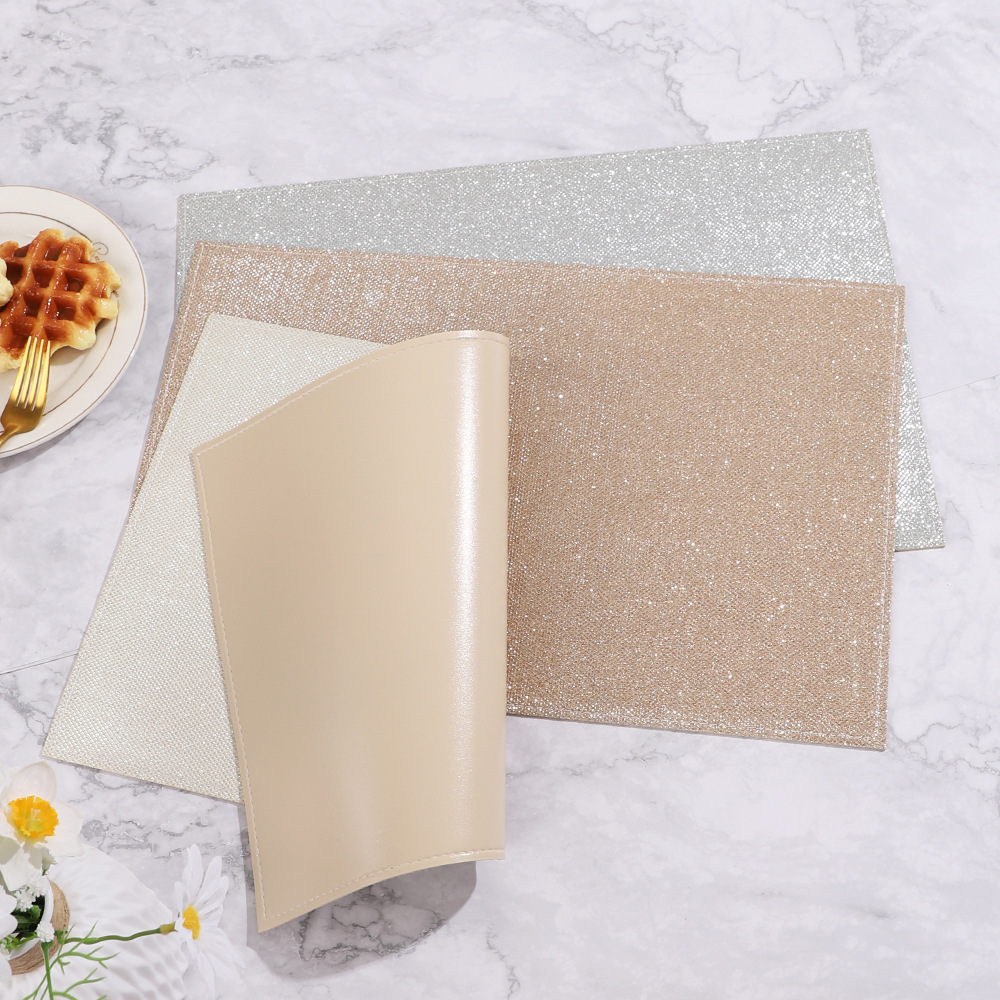 Inswind material de cuero PVC almohadilla de mesa aislamiento térmico antifalco almohadilla de cuenco atmósfera almohadilla de comedor occidental decoración de cubiertos de luz estrella