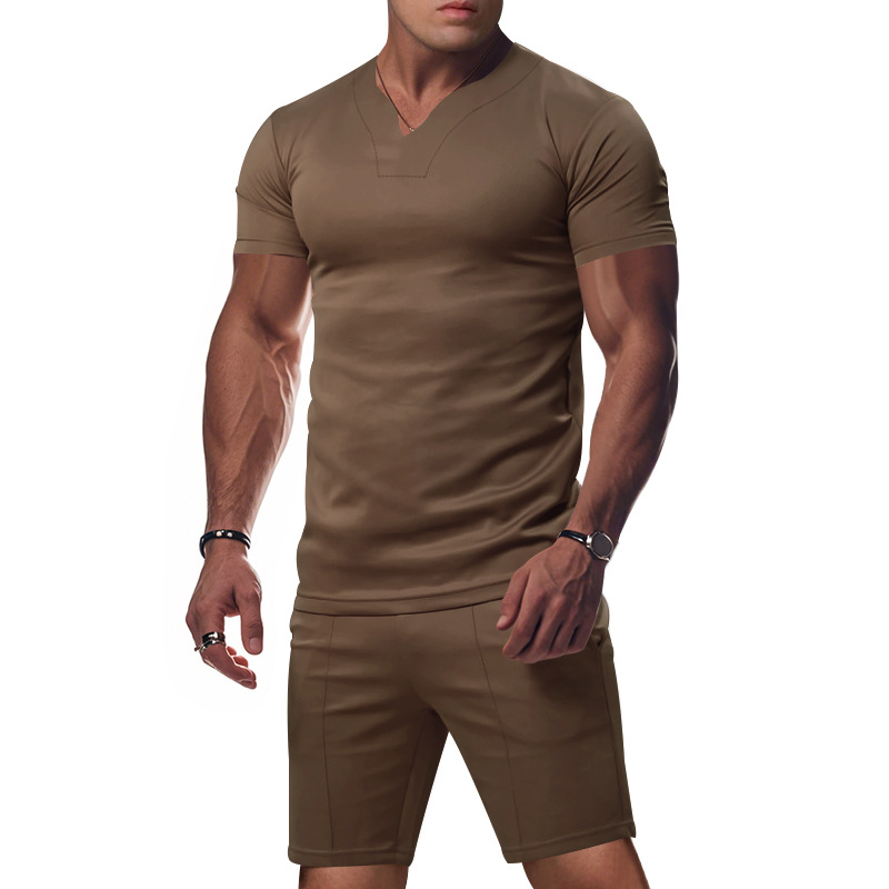 Summer Men's V Neck Jersey Shirt Quick Drying Loose Short Sleeved Fashion Suit Best Selling_voghion.com