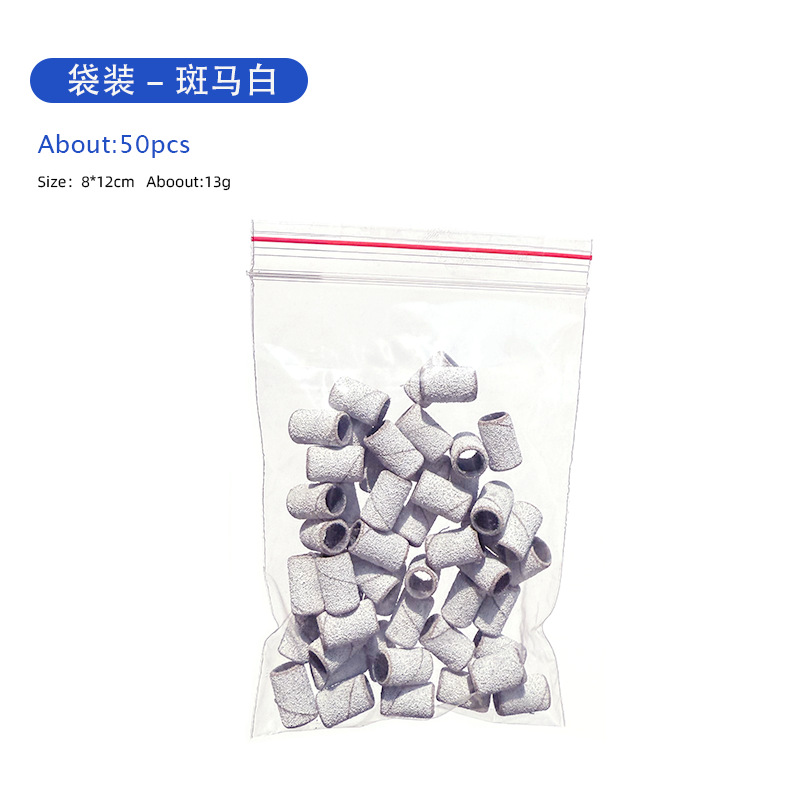 Tres cuadrículas caja transparente anillo de lija de uñas cabeza de lijado anillo de lija papel anillo de lija cabeza de lijado grabado de uñas cabeza de lijado