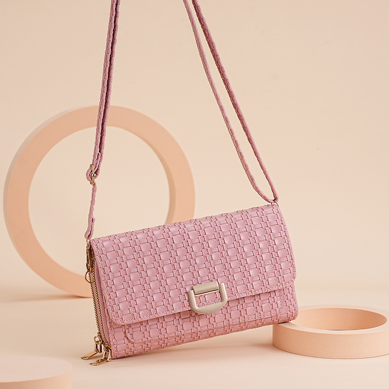 Nuevo tipo de bolso de mujer, bolso de hombro de moda coreana, bolso de teléfono móvil de doble cremallera de gran capacidad, suministro transfronterizo