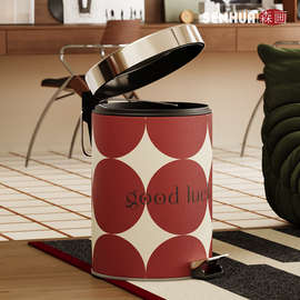 ✅垃圾桶高颜值家用红色新款客厅卧室卫生间厕所大号大容量卫生纸
