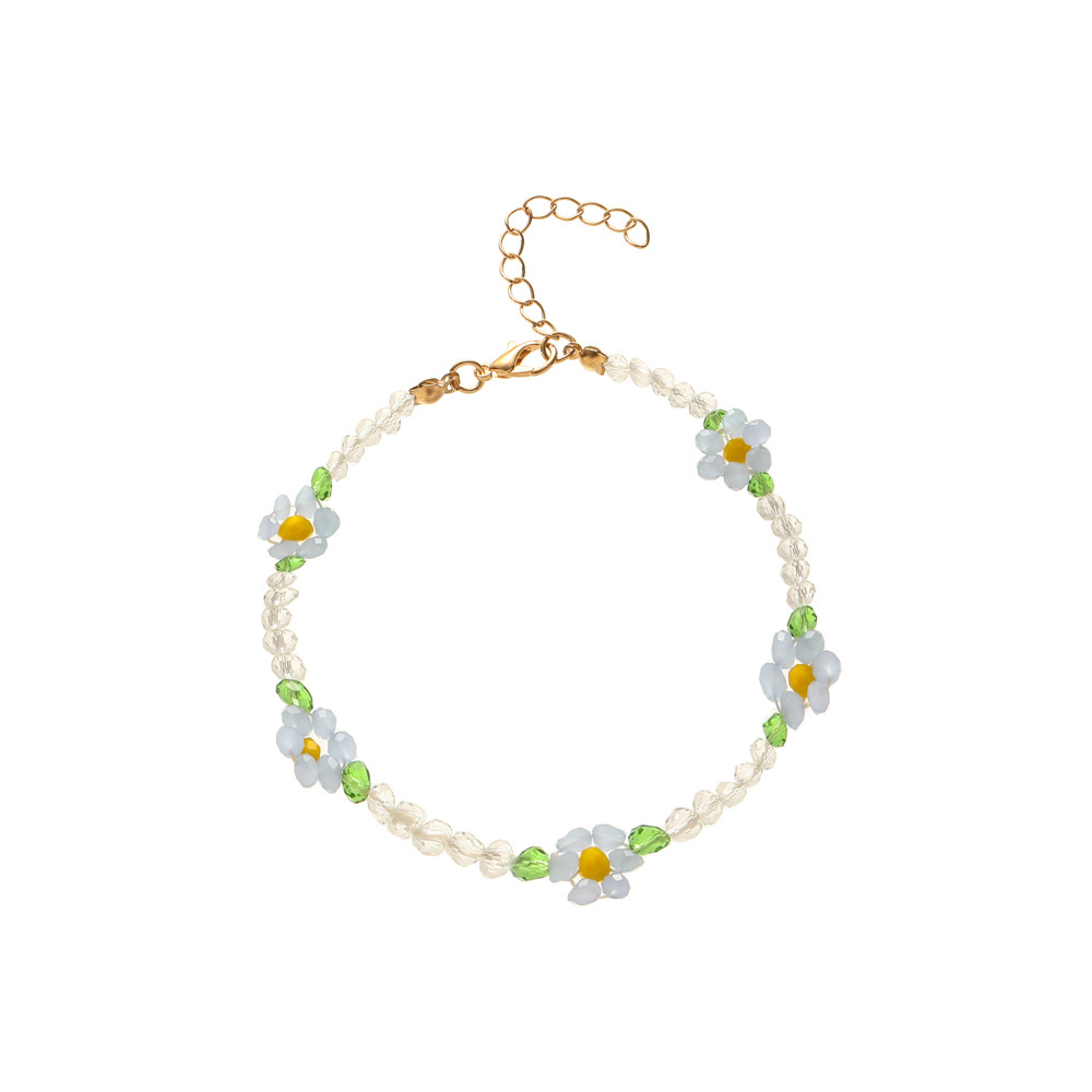 Fashion Flower Alloy Beaded Necklace