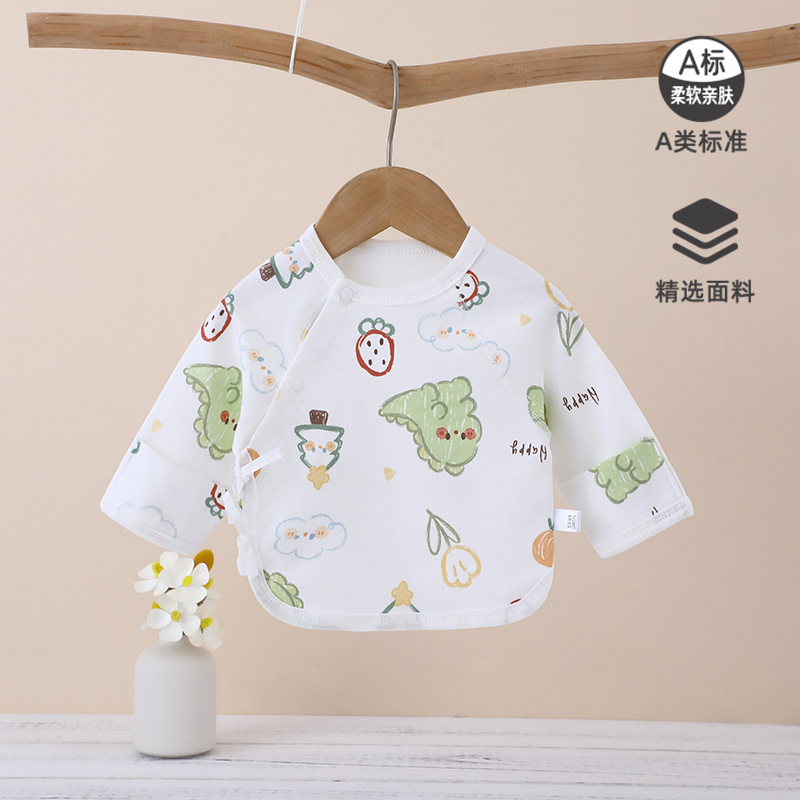 Ropa de media espalda recién nacido Four Seasons Algodón puro sin hueso bebé camisa de media manga bebé monje ropa Pijamas