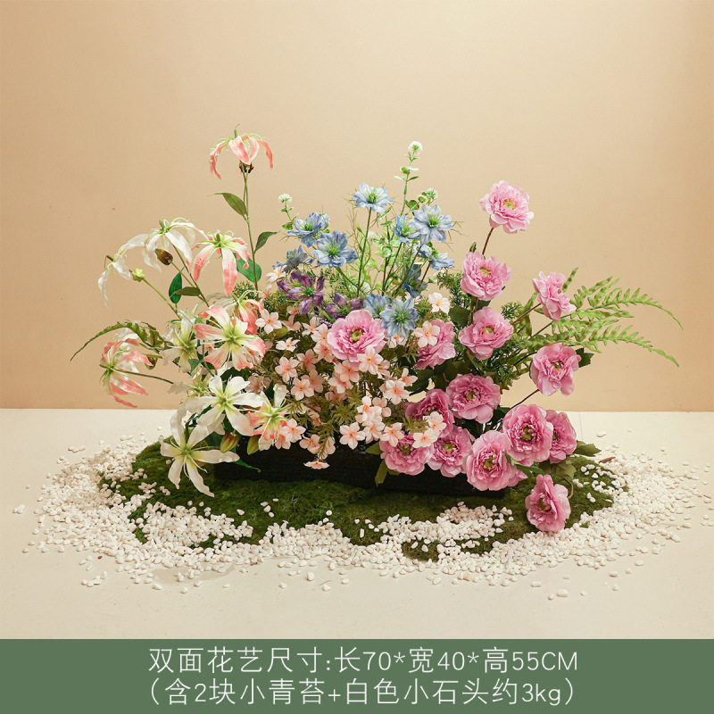 莫奈花園シミュレーション花偽緑植造景組合せ室内高級バイオニクス植物ショーウインドー装飾景観置物|undefined