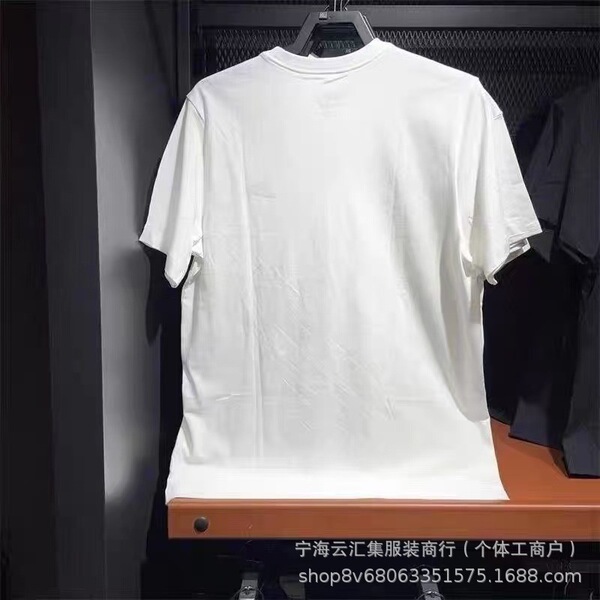 Cotton white solid color sports T-shirt