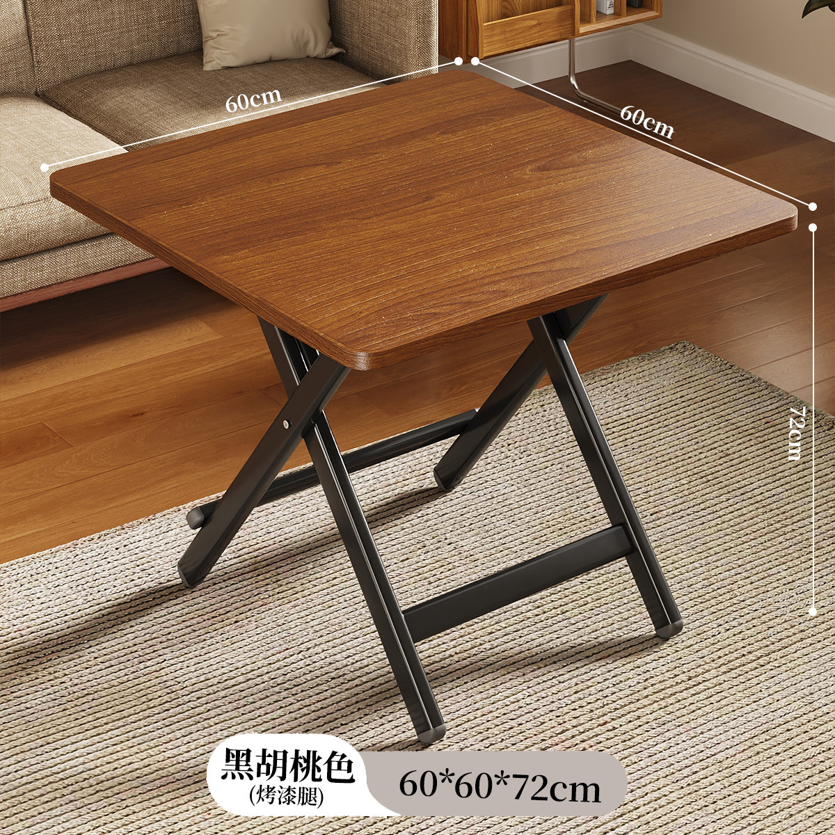 [Upgrade] Black walnut color 60*60*72 [Thickened desktop - black painted legs]