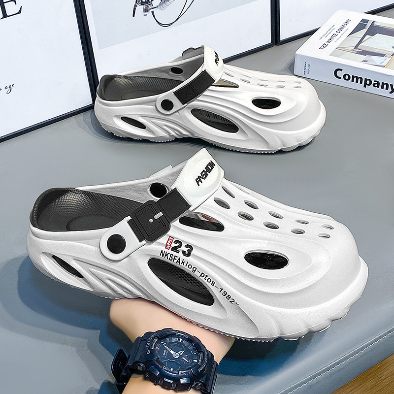 Zapatos Dongdong para hombre 2024 nuevo verano para usar sandalias antideslizantes al aire libre aumentando la altura de la base deportiva de conducción zapatillas de cabeza