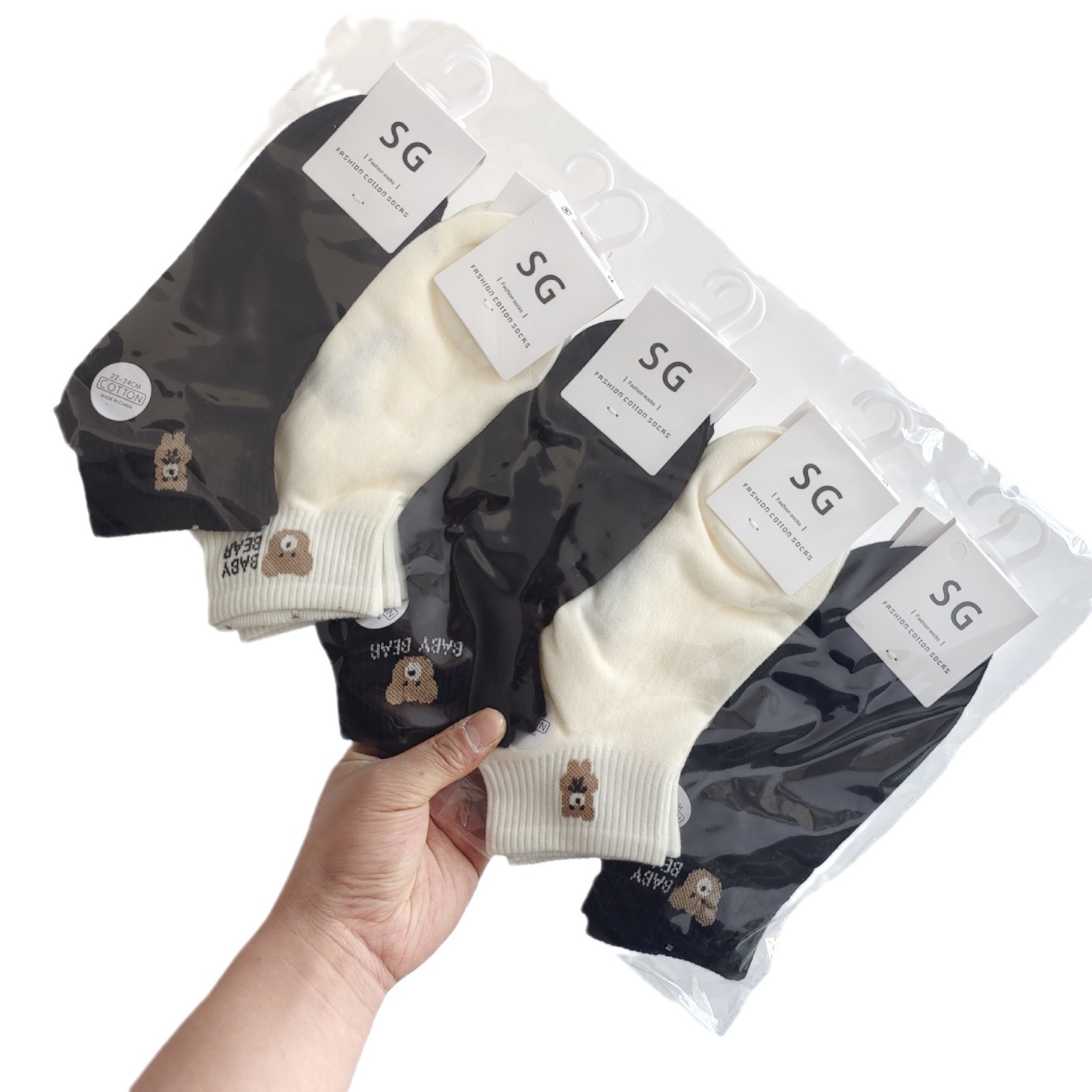 Aimida primavera y verano de las mujeres de algodón fino corto deportes barco Calcetines de moda fresco cómodo sudor-absorbente transpirable rayas finas