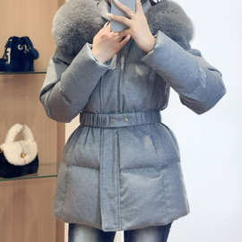 鹅绒服南油秋冬简约毛领款高端羊毛蚕丝小蛮腰款保暖气质工厂直销