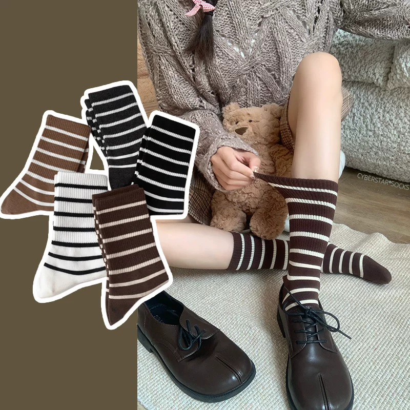 Colored demi-season Japanese brand socks, mid-length, internet celebrity