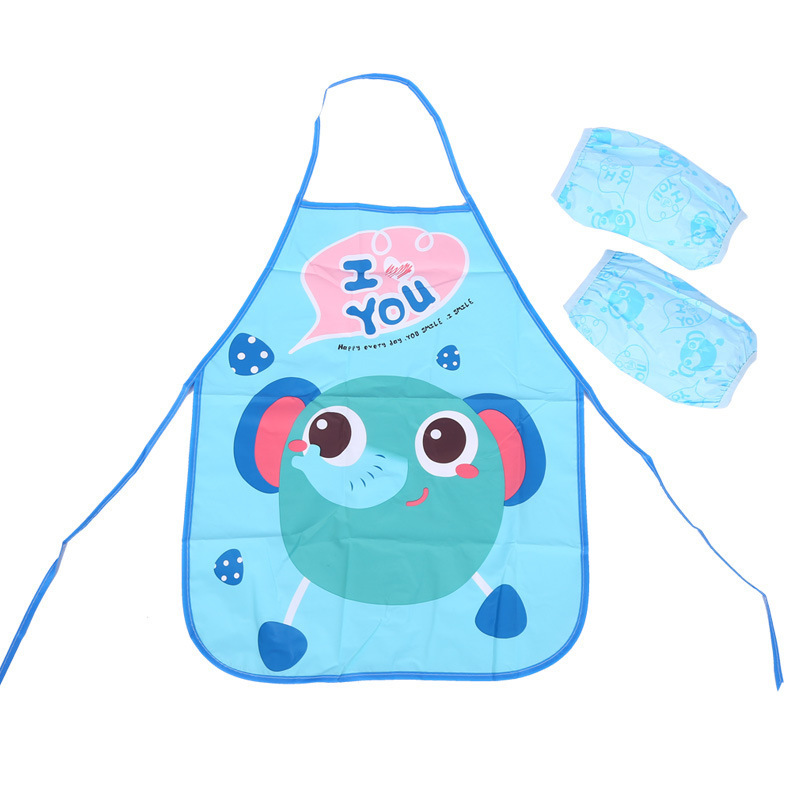 子供の漫画のエプロンの防水のよだれの赤ちゃんの絵のカバーの赤ちゃんの子供の袖なしの小さいよだれかけのセット|undefined