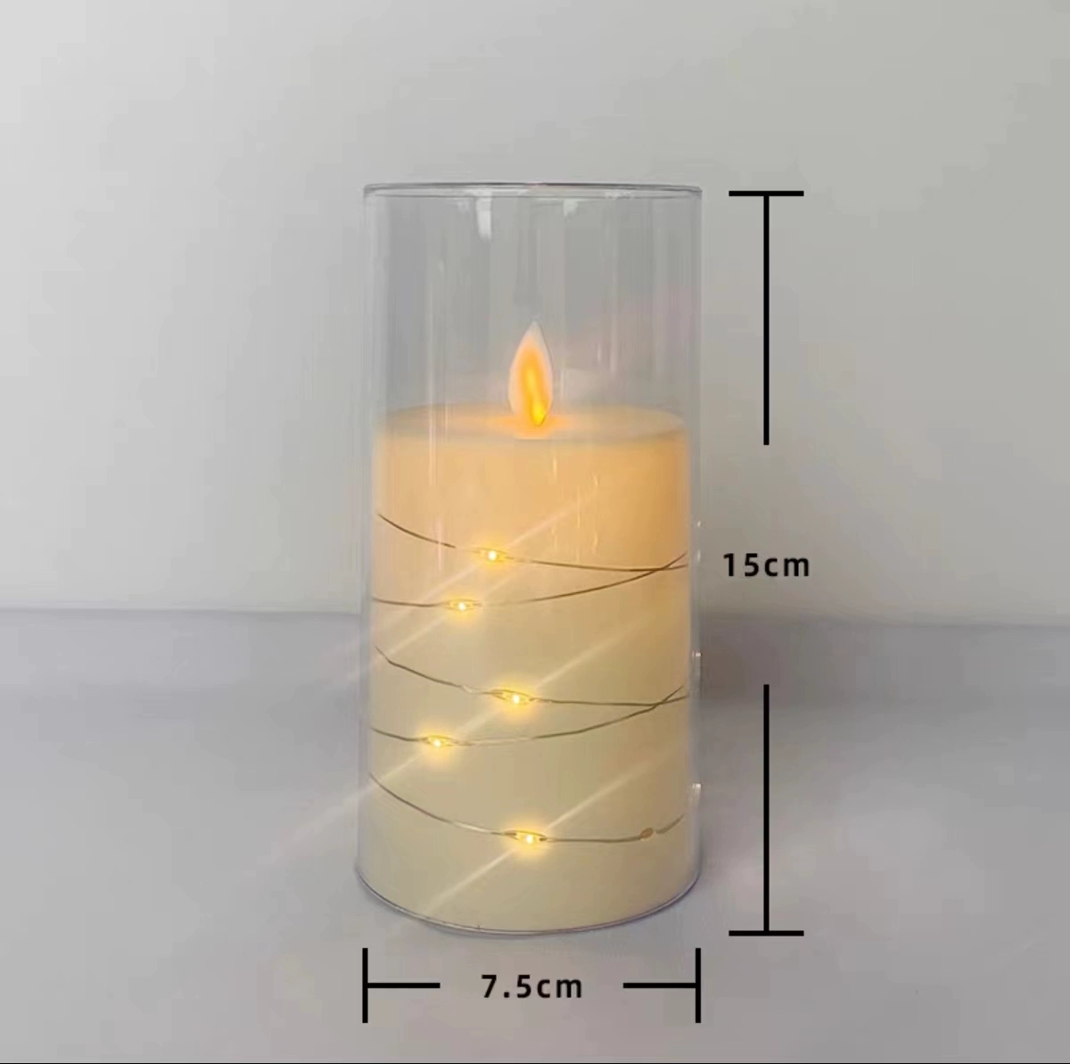 LED электронная акриловая свеча, стеклянное вечернее украшение