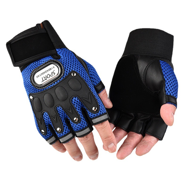 Deportes al aire libre medio dedo guantes de primavera y verano hombres y mujeres de malla de dedo abierto transpirable deportes tácticos fitness guantes de equitación image 1