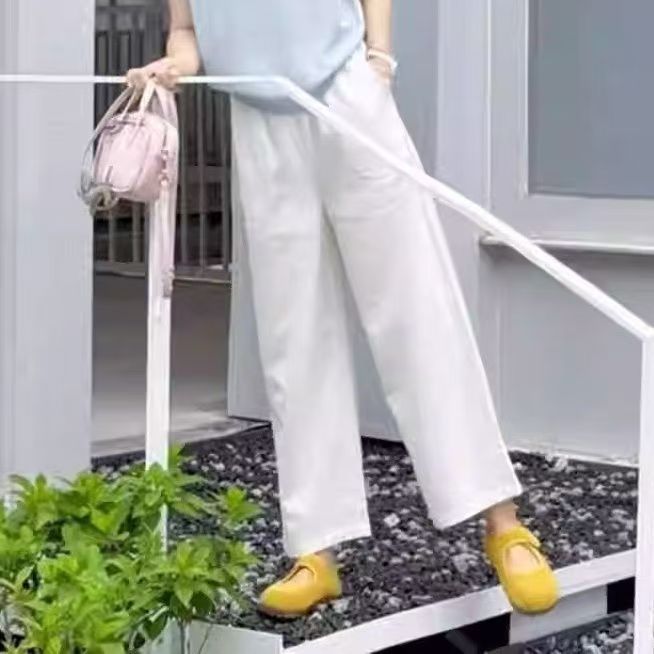 リラックスした夏服、ファッショナブルで高級感のある痩身と年齢軽減のブルー半袖カジュアルパンツの女性用2点セット|undefined