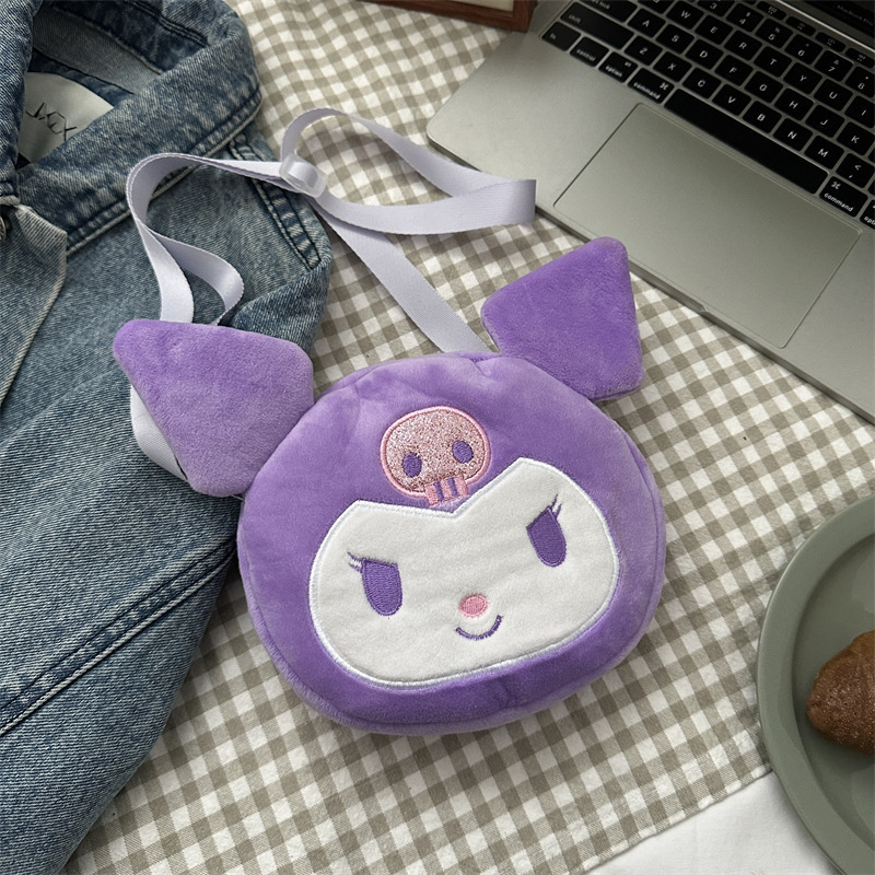 メーカー卸売ベルベットバッグ玩具クロミ斜めショルダーバッグいちご熊ぬいぐるみ日系ハンドバッグサンリオ|undefined