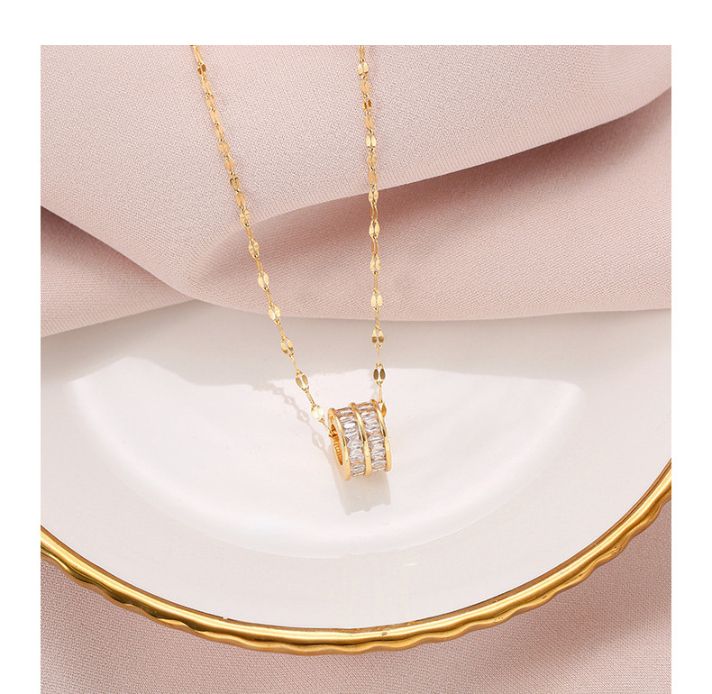 Wholesale Fashion Shell Elk 304 Stainless Steel Copper Plating 18K Gold Plated White-Plated K Artificial Pearls Zircon Pendant Necklace display picture 2