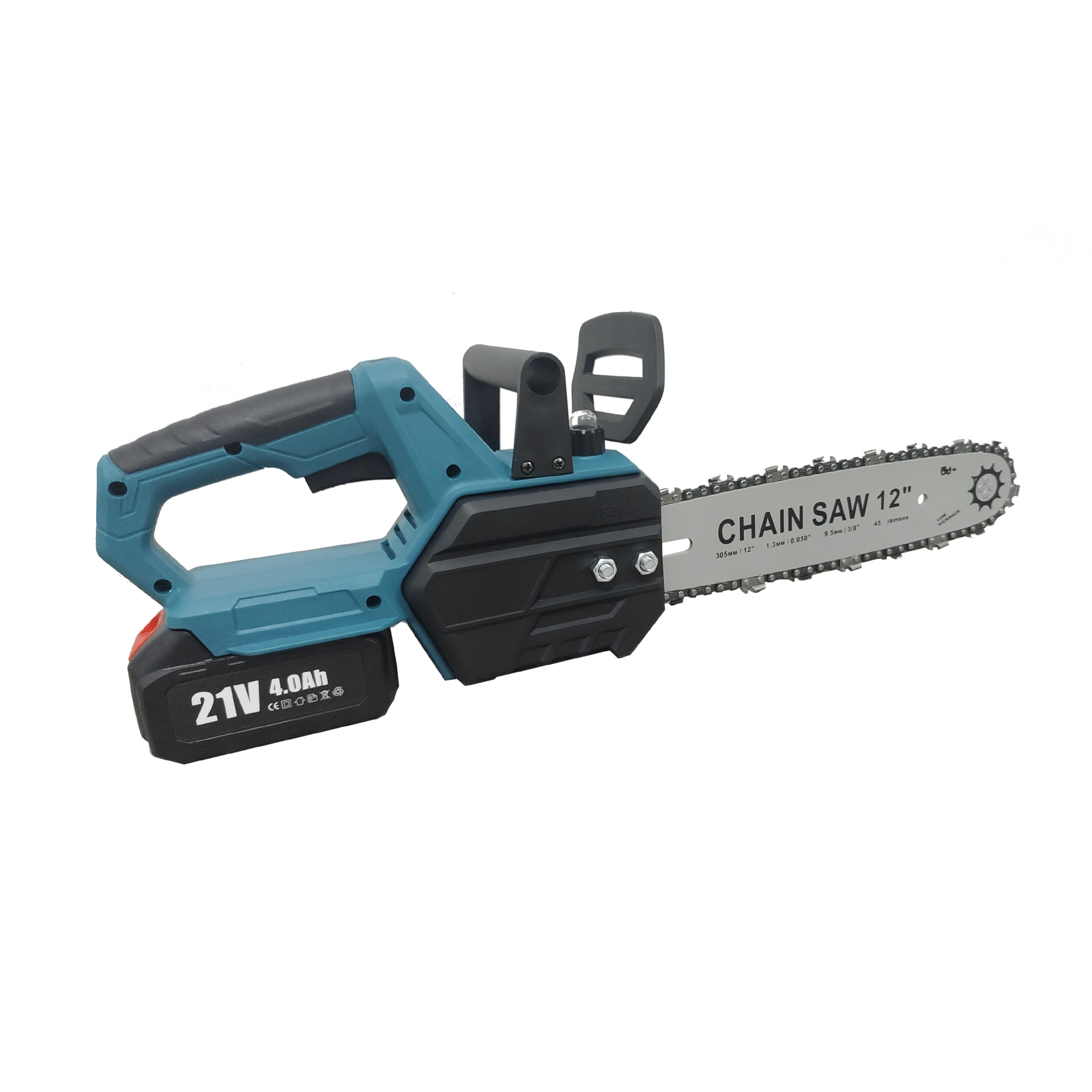 12寸锂电无刷电链锯家用小型修枝锯新款户外充电式伐木园林锯外贸