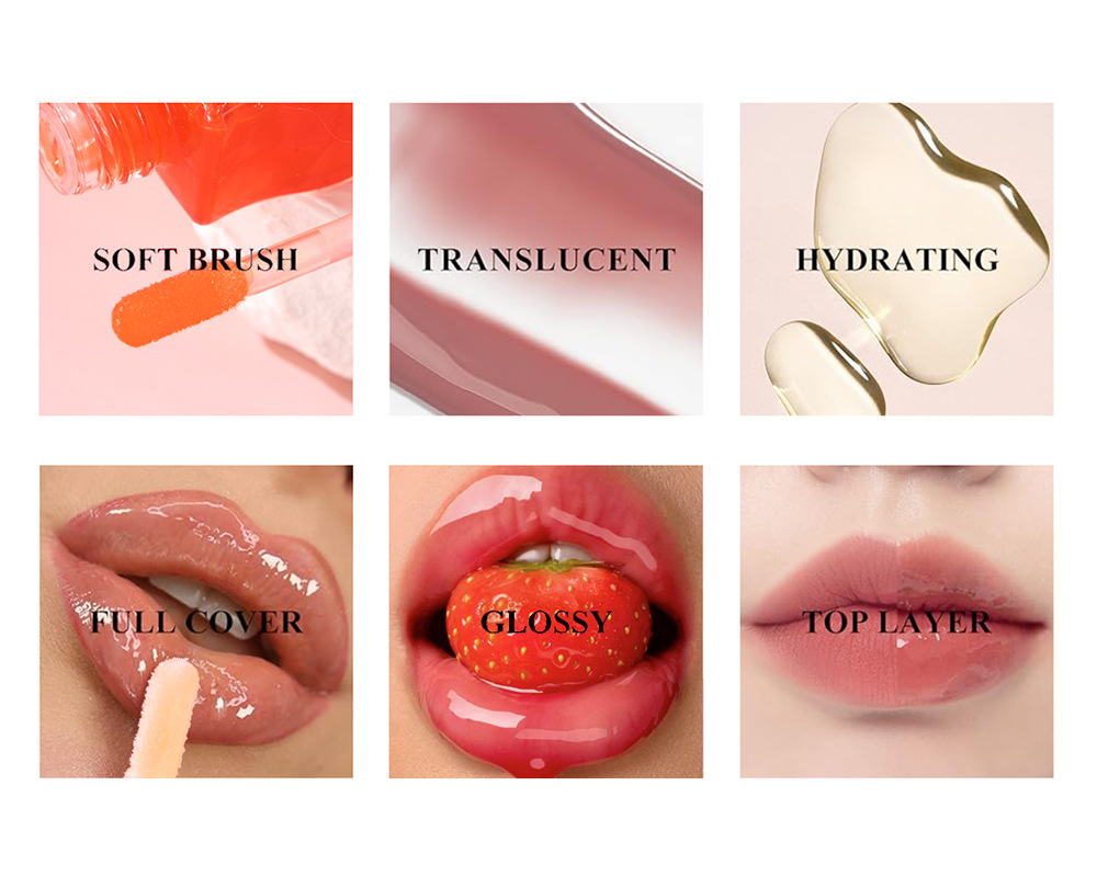 SAM SUGAR Fruit Honey Essence Lip Oil Lip Care Lotion Transparent Pearlescent Lip Gloss Specification drawing