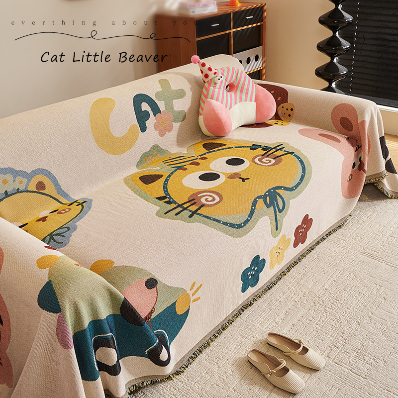 Monster Cartoon Style Sofa Cover Cloth One-Piece Dust-Proof Sofa Towel Full Cover Sofa Cushion Cloth Universal Sofa Cover