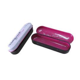 厂家生产椭圆形马口铁胸贴收纳铁盒翻盖牙签盒包装铁盒口红铁盒