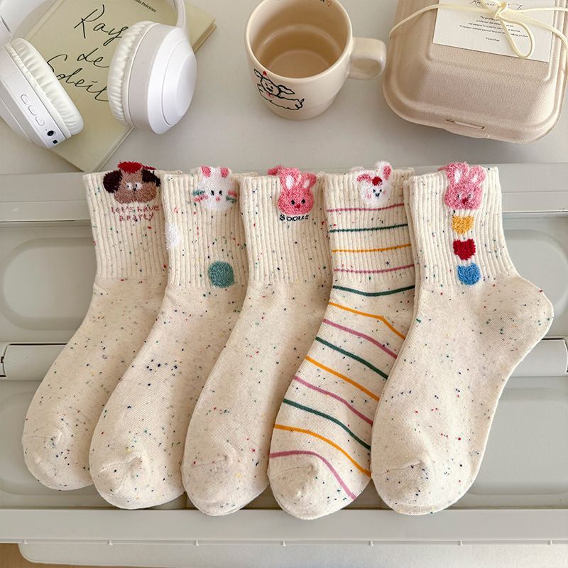 Cute Bunny Socks for Women, Pure Cotton Mid-Tube Socks for Autumn and Winter, Yarn Cartoon Personality Women's Socks, Zhuji Socks Cute Bunny Socks for Women, Pure Cotton Mid-Tube Socks for Autumn and Winter, Yarn Cartoon Personality Women's Socks, Zhuji Socks